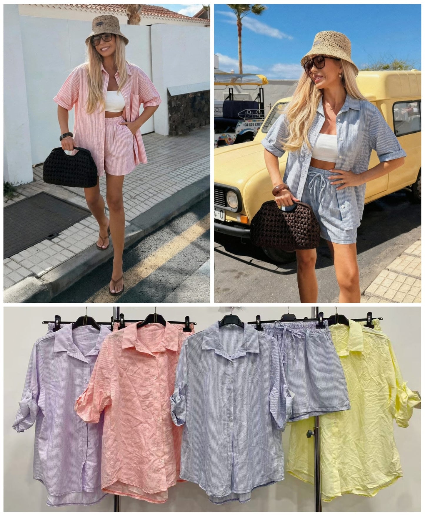 Conjunto short rayas