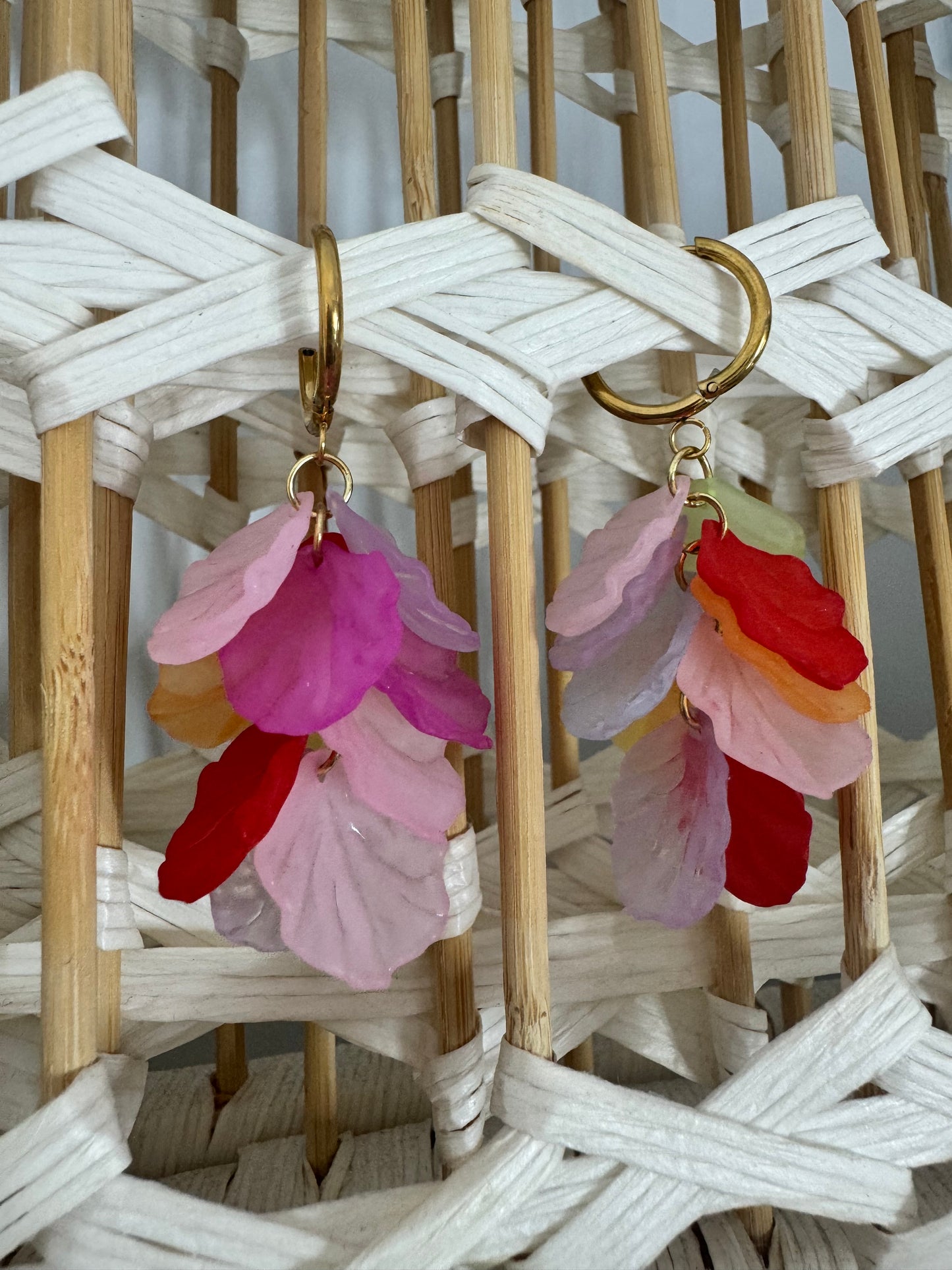Pendientes hoja colores