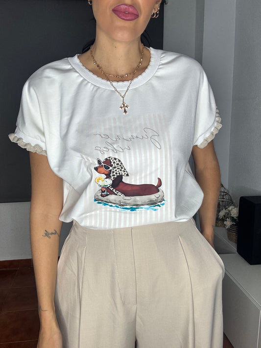 Camiseta rayas perrito