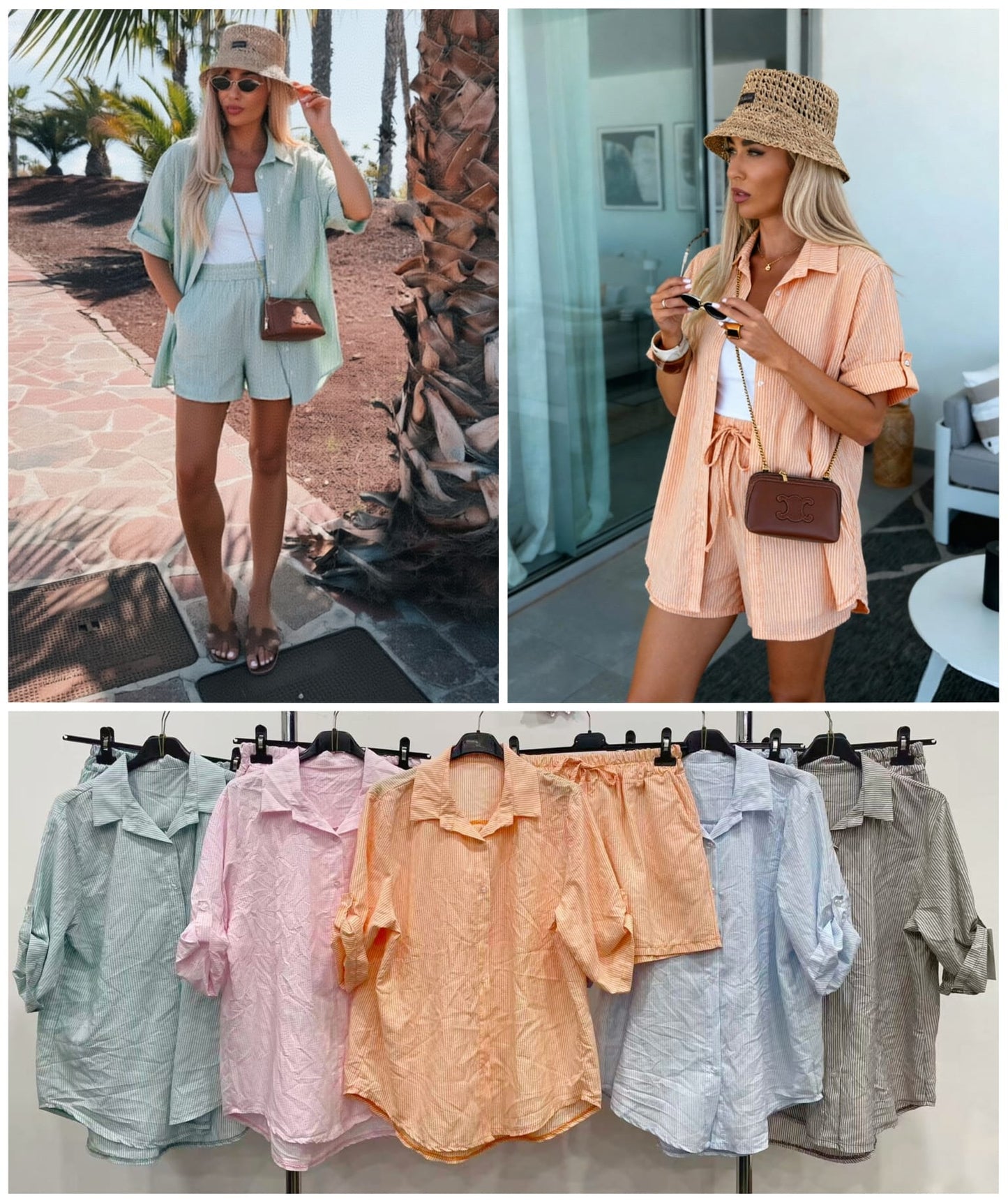 Conjunto short rayas