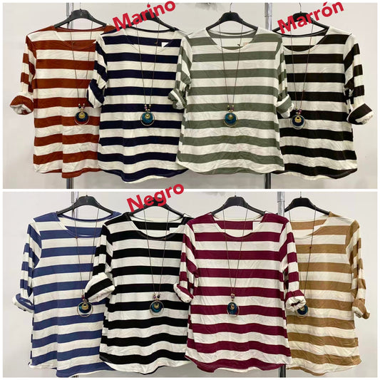 Camiseta rayas de punto fino