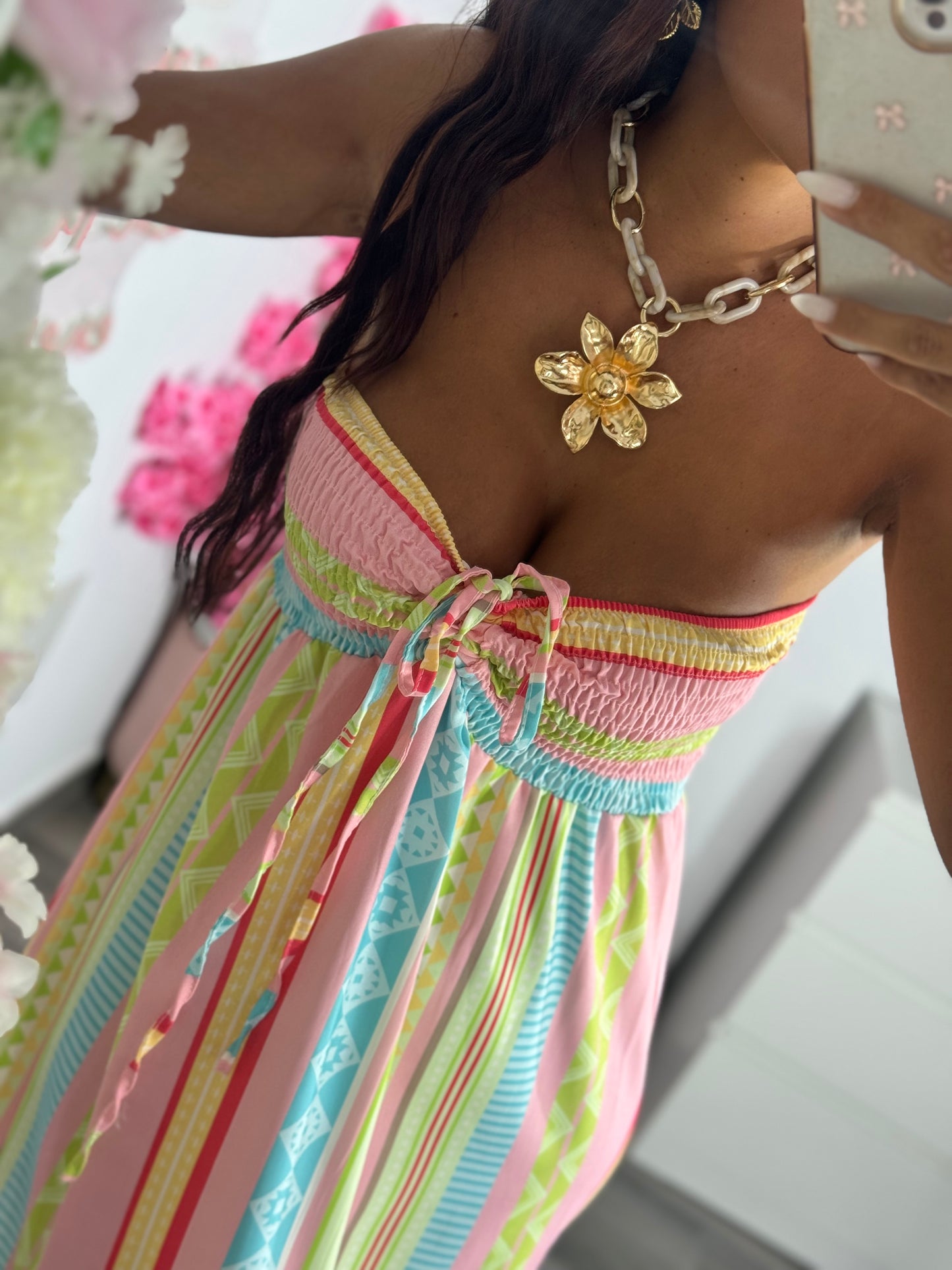 Collar flores cadenas