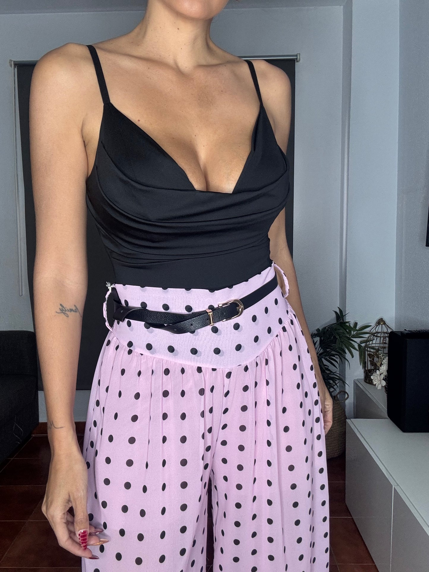 Pantalón gasa lunares