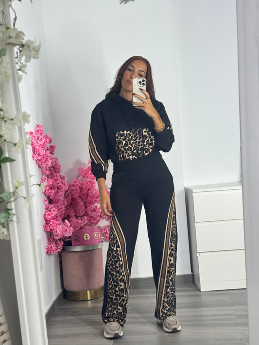 Conjunto leopardo negro