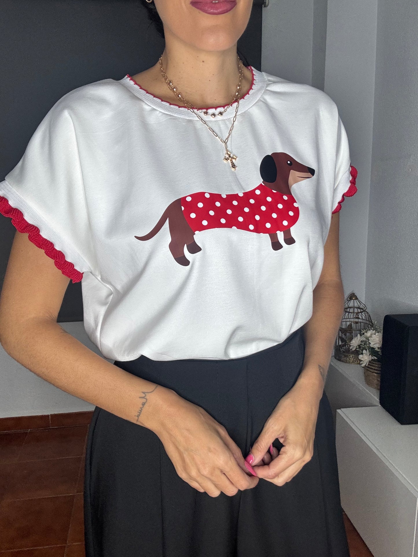Camiseta lunares perrito