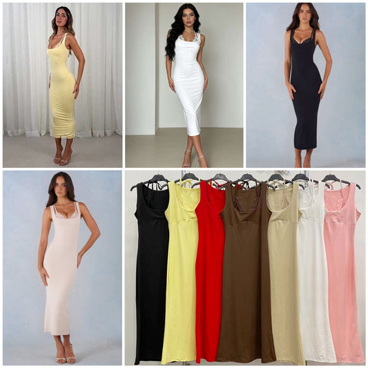 Vestido tirantes con encaje